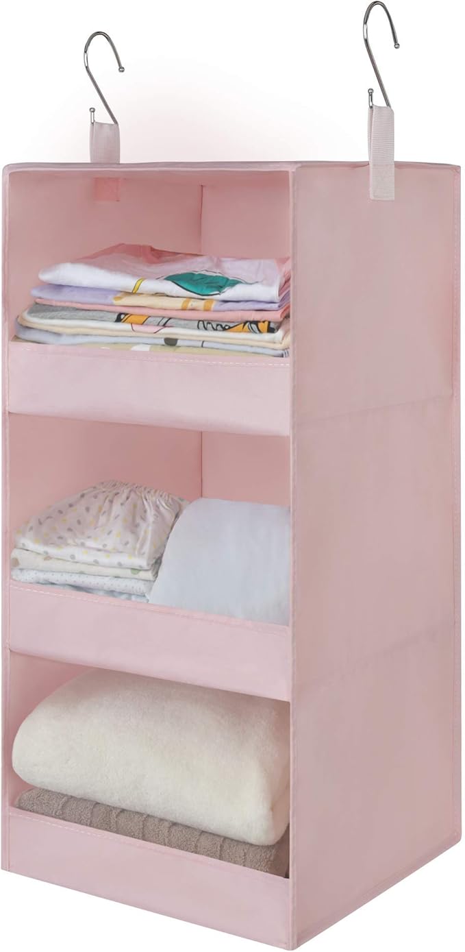GRANNY SAYS 3-Shelf Hanging Closet Organizer, Collapsible Closet Hanging Shelves