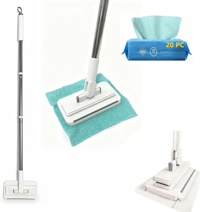 Clip on Mini Mop for Kitchen Counter & Floor – No Wash & Cloth Changing Lazy