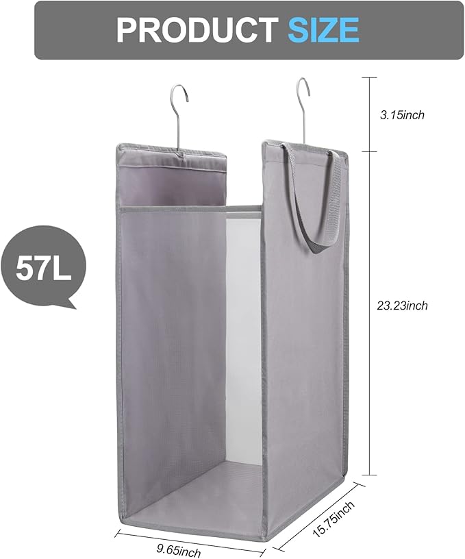 Fentec Hanging Laundry Hamper, Hanging Laundry Basket, Slim Laundry Hamper Bag