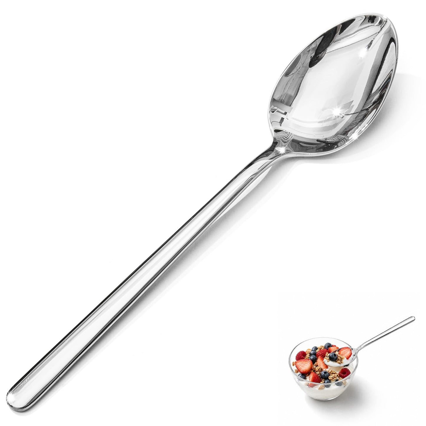 KINGSTONE 6.9-Inch Teaspoons, 12-Piece 18/10 Stainless Steel Tea Spoons, Mirror Finish Small Dessert Spoons, Dishwasher Safe for Home and Restaurant