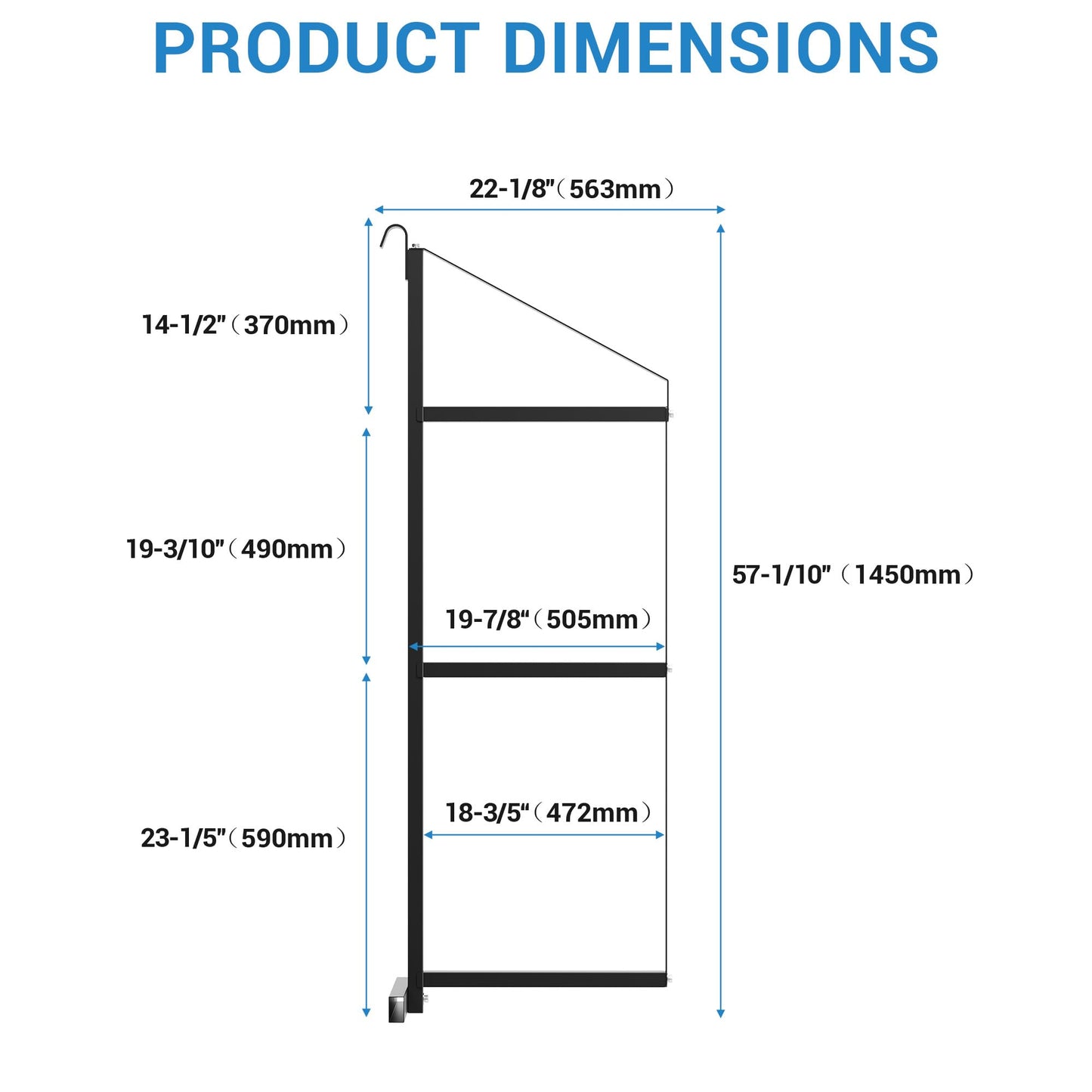 6 Pack Shipping Container Shelving Bracket, 3-Tier Black Power Coated Steel Brackets, 22"x60", 1100LBS Hanging Type Cargo Containers Storage Rack for Heavy Tools/Equipment