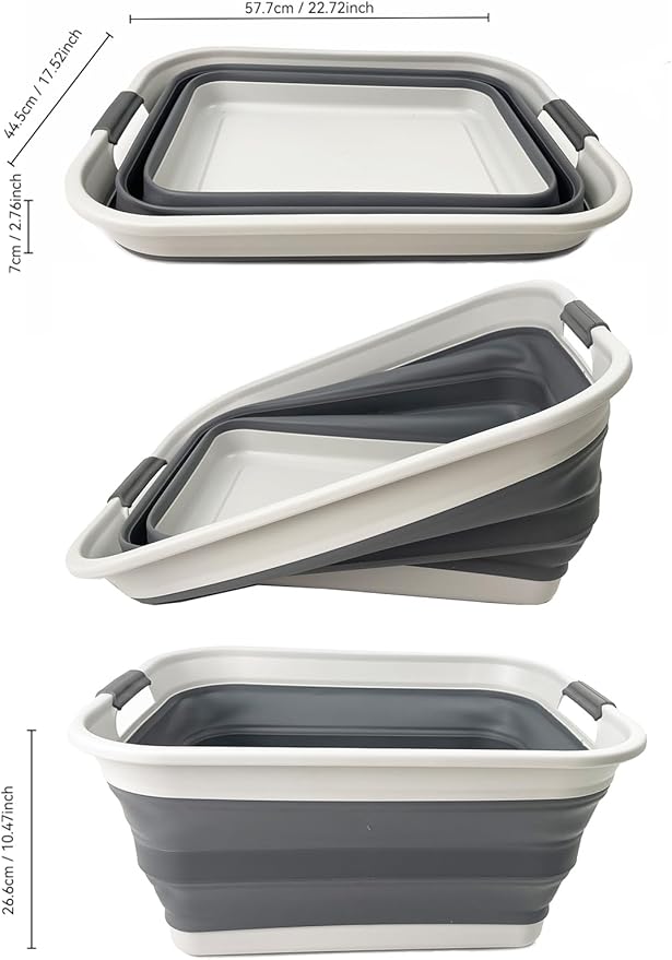 SAMMART 42L Collapsible Plastic Laundry Basket