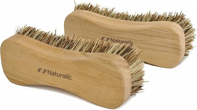 All-Natural Wooden Scrub Brush Set | Wooden Handle | Palmyra Bristle Brush