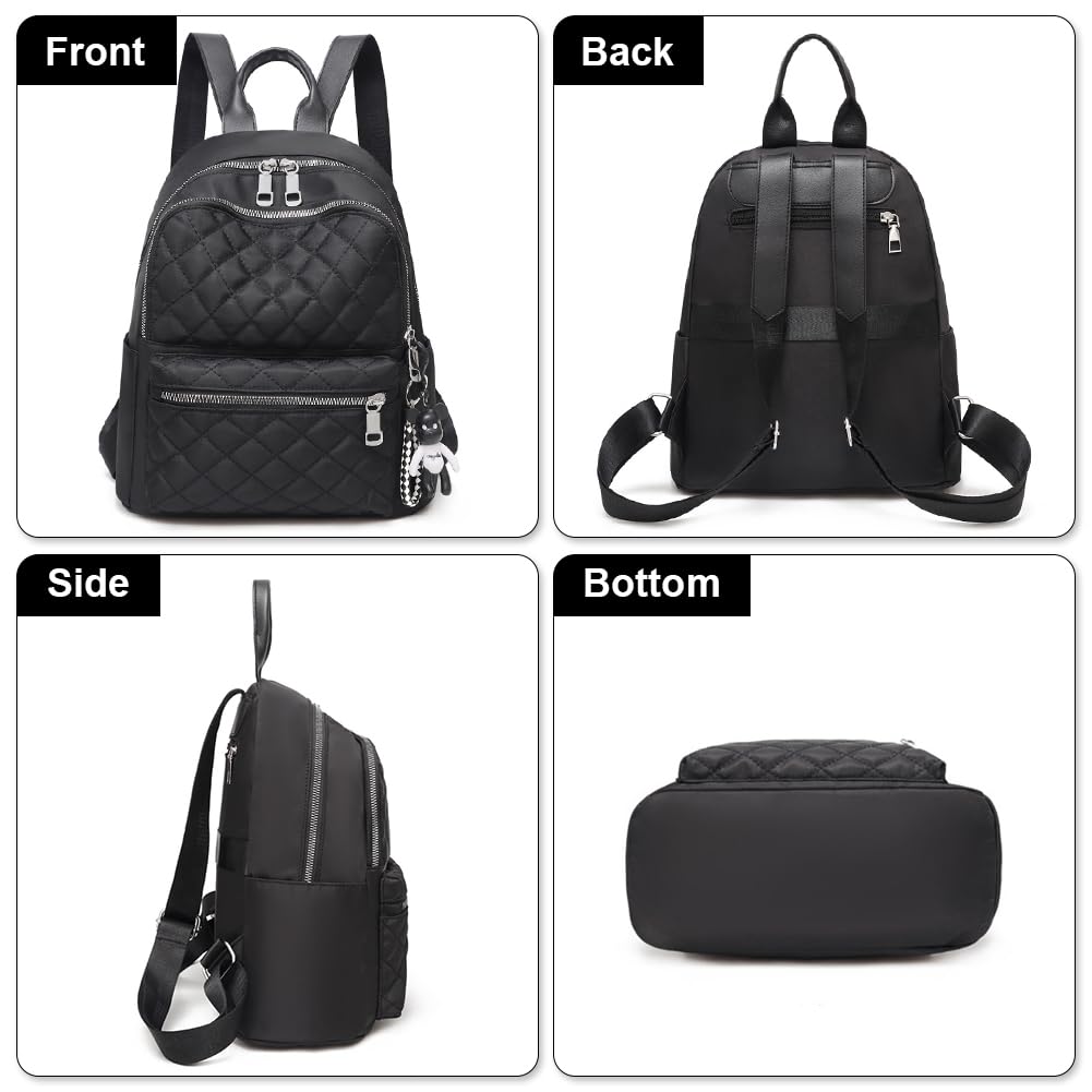 Aucuu Backpack Womens, Fashion Ladies Backpack, Lightweight Nylon Casual Rucksack, Small Daypack School Bag, Anti-Theft Travel Backpack for Women & Girls