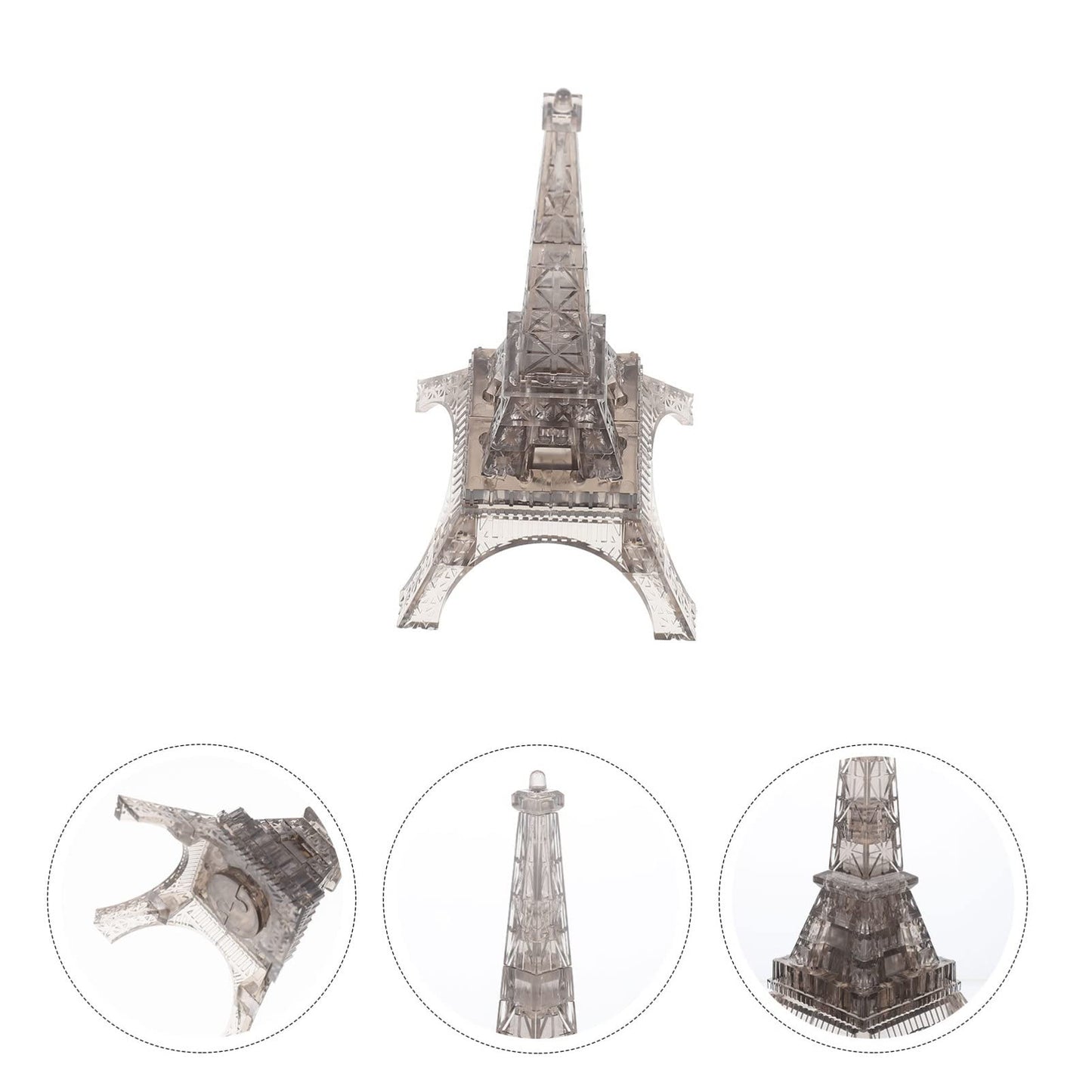 Toyvian Transparent Eiffel Tower 3D Crystal Puzzle Decorative Jigsaw Building Block Model Educational Toy for Toddlers Hands-on Matching and Recognition 1 Set