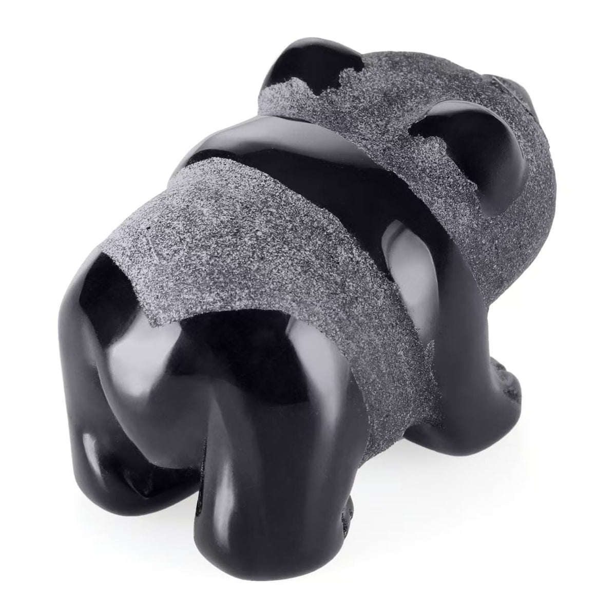 Bosfante 2" Obsidian Panda Figurine for Harmony& Resilient Gentleness,Panda Bear for Quiet Power of Nature,Panda Decor for Homes&Offices