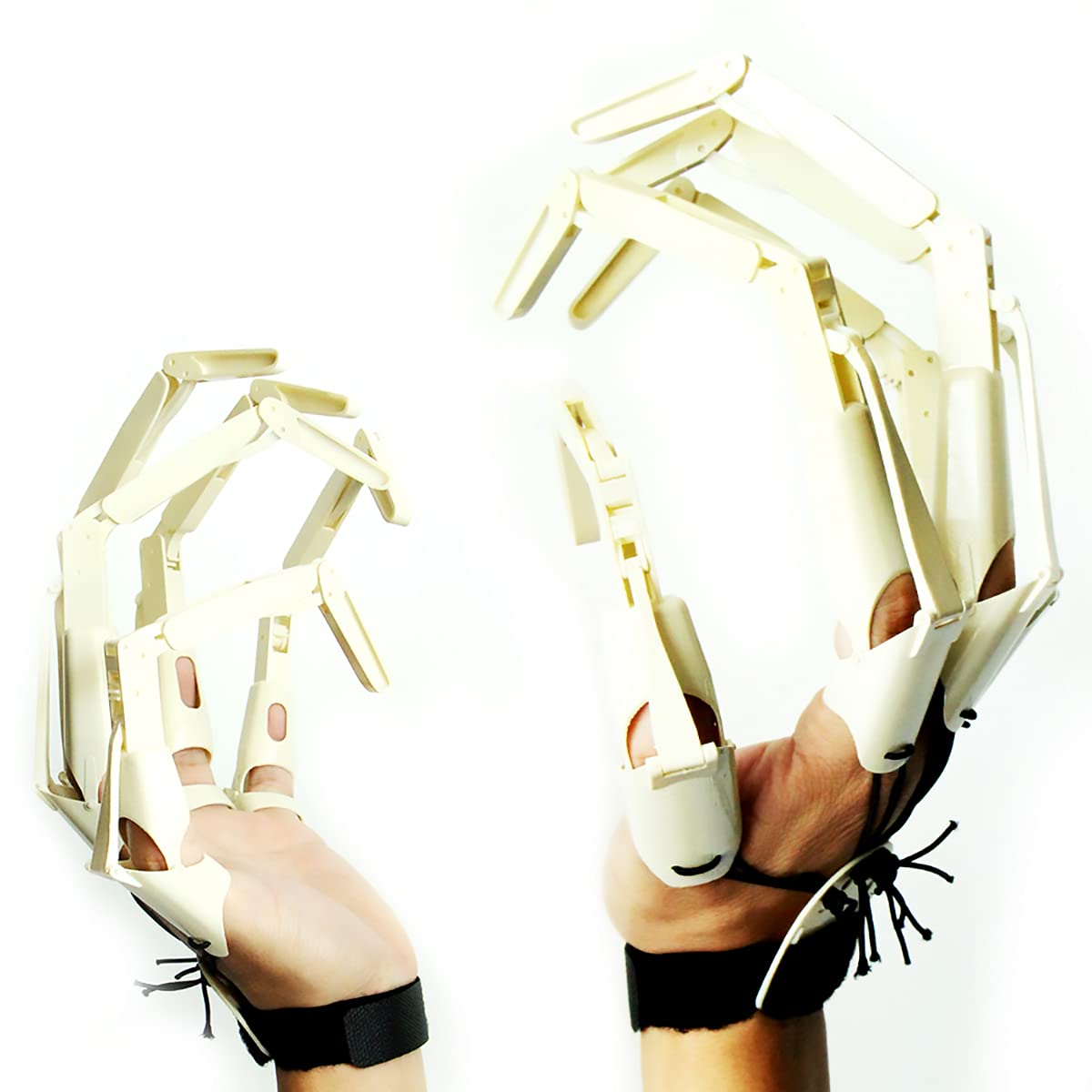 Thafikzi Halloween Gloves Wearable Skull Fingers Articulated Finger Extensions A Pair of Halloween Devil Claws Cosplay Ghost Hands Fit for All Finger Fake Fingers Can Be Flexibly Bent (Bone color)