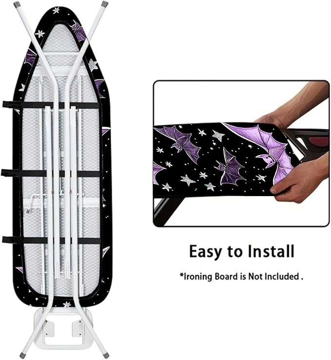 Nuxovilar Purple Bat & Star Ironing Board Cover, 15 * 54inch, Fit Most Standard