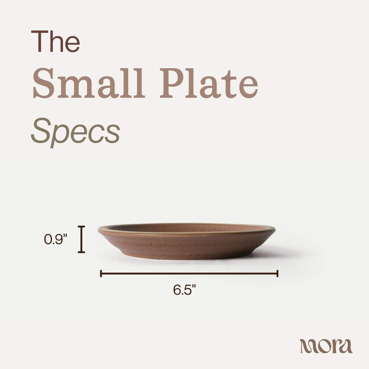 MORA Small Plates Set of 4, 6.5 inch Ceramic Pottery Dessert Plates - Microwave, Oven and Dishwasher Safe - Harvest