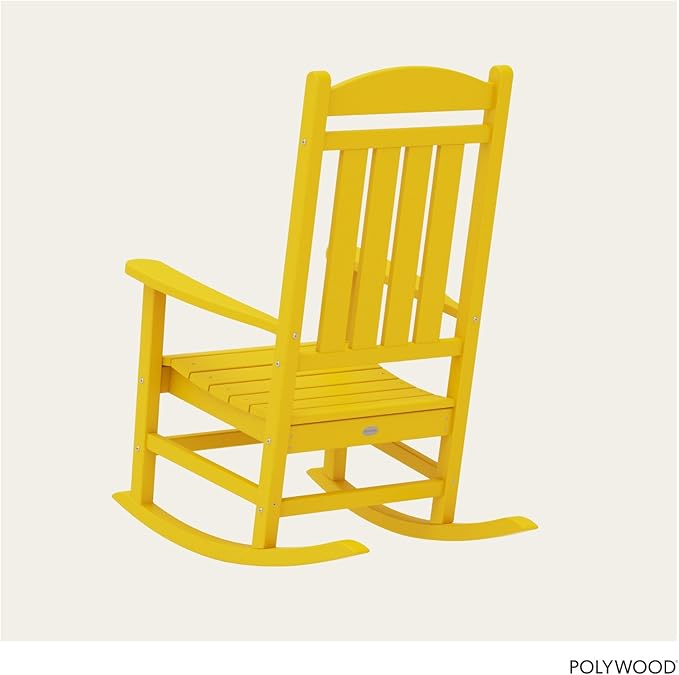 POLYWOOD R100LE Presidential Outdoor Rocking Chair, Lemon