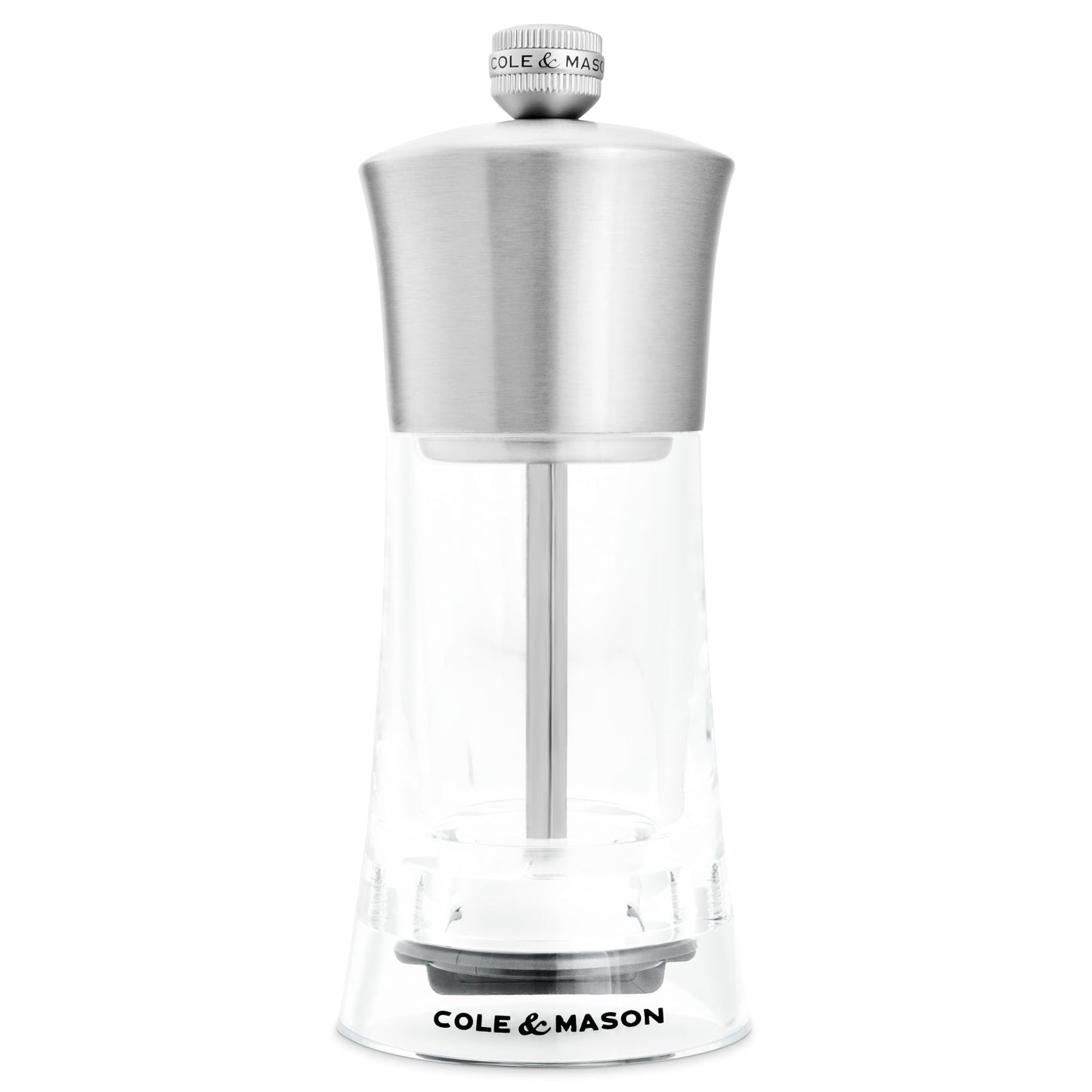 Cole & Mason Bromley Pepper Mill, 6" - Pepper Grinder with Ultra-Sharp Grinding Mechanism - Flavor-Enhancing Pepper Shaker - Refillable Mill with Adjustable Grinding - Acrylic, Pepper Mill