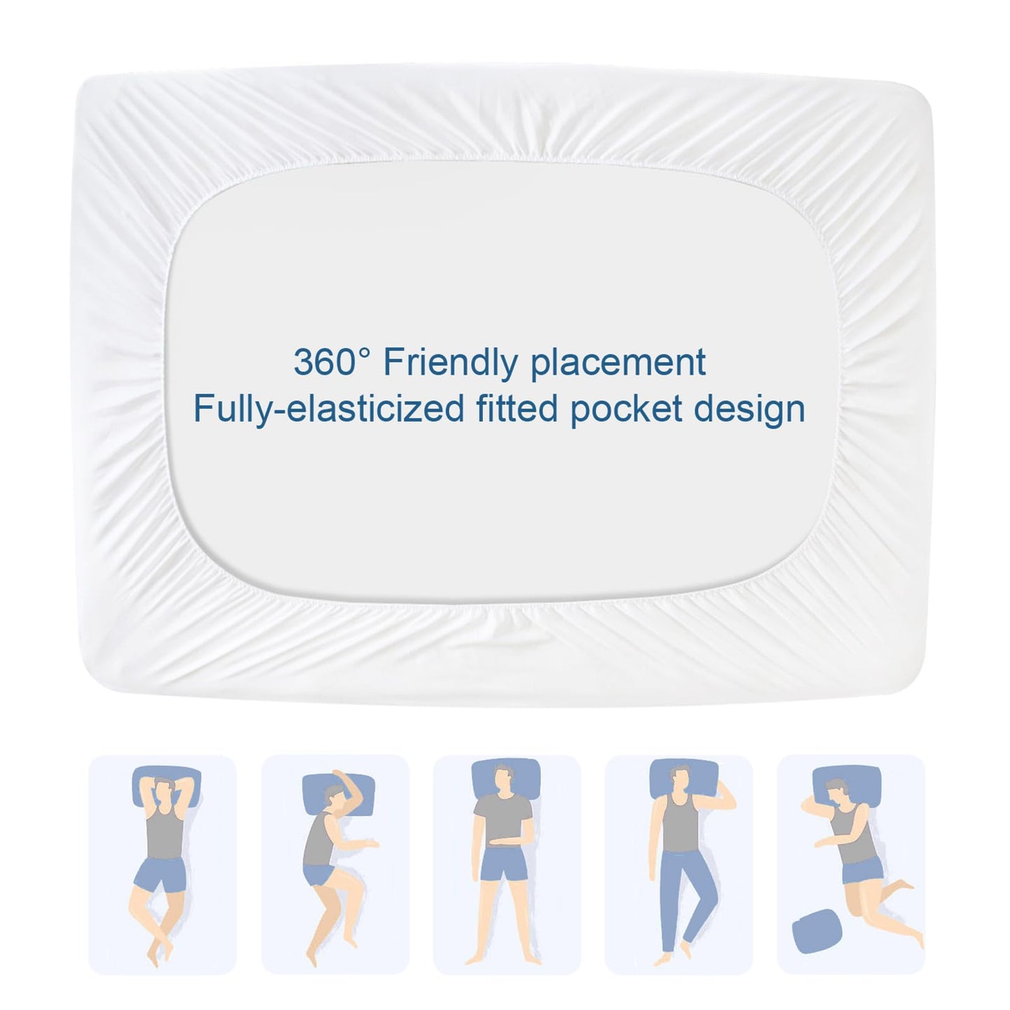 2 Pack Twin Mattress Protector Pad Waterproof Quilted, Breathable & Cooling Twin Size Mattress Cover Fitted for Kids with Deep Pocket Up to 14" for Single Bed, (White)