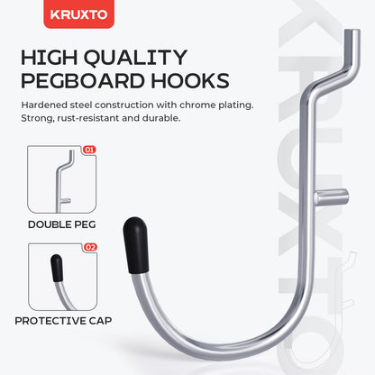 KRUXTO 300 PCS Pegboard Hooks Kit, Peg Board Organizer Accessories with Bins, Fit 1/8 or 1/4 Inch Pegboard for Hanging Various Tools in Garage, Workbench, Craft Room, Kitchen