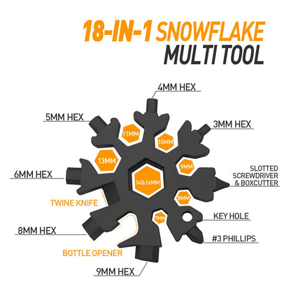 Gifts for Men 18-in-1 Snowflake Multitool, Anniversary Birthday Gift for Men Dad Him Husband Grandpa, Father Day Gift for Dad Who Have Everything, Cool Gadgets Tools