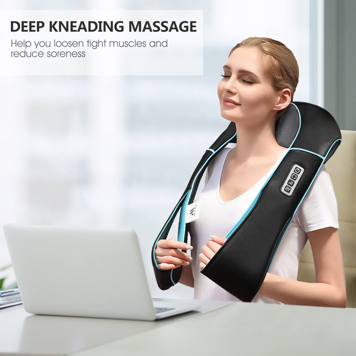 MagicMakers Electric Shiatsu Neck Massager with Heat - Pain Relief for Back, Shoulders & Feet - Gift for Men, Women, Mom & Dad - From Daughter or Son - Ideal for Christmas, Mother's Day & Father's Day