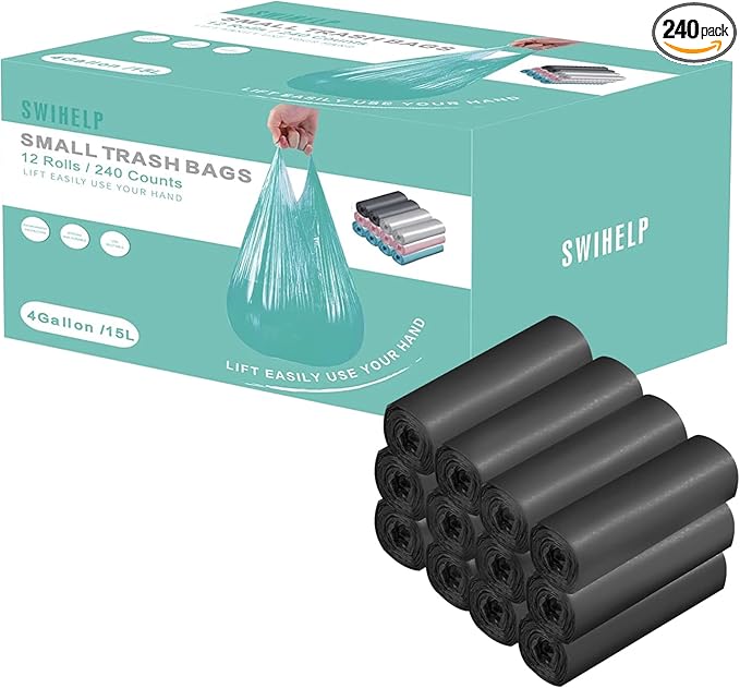 Small Trash Bags 240 Count Garbage Bags SWIHELP Waste Basket Liners