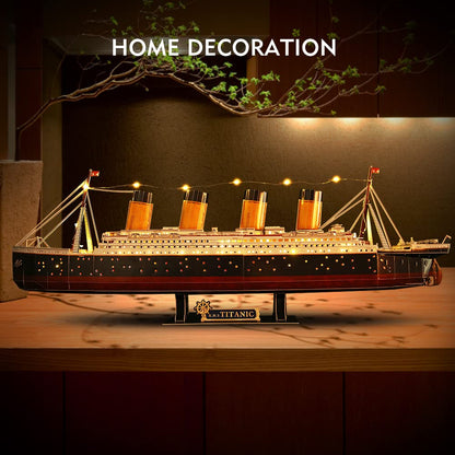 CubicFun LED 3D Puzzle, 88 cm, Titanic Ship Model Toys for Adults and Teens, 266 Pieces