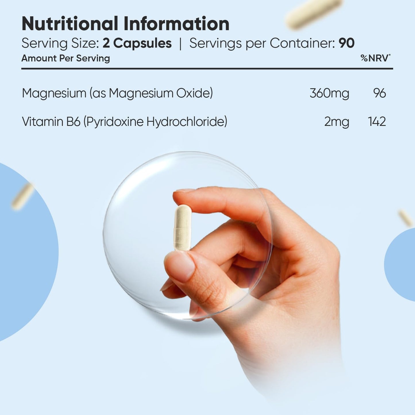 Weightworld Marine Magnesium with Vitamin B6 | 180 Vegan Capsules | 360mg per Serving | 3 Months Supply | Gluten-Free, Non-GMO & GMP-Approved | Magnesium Supplements | Made in The UK