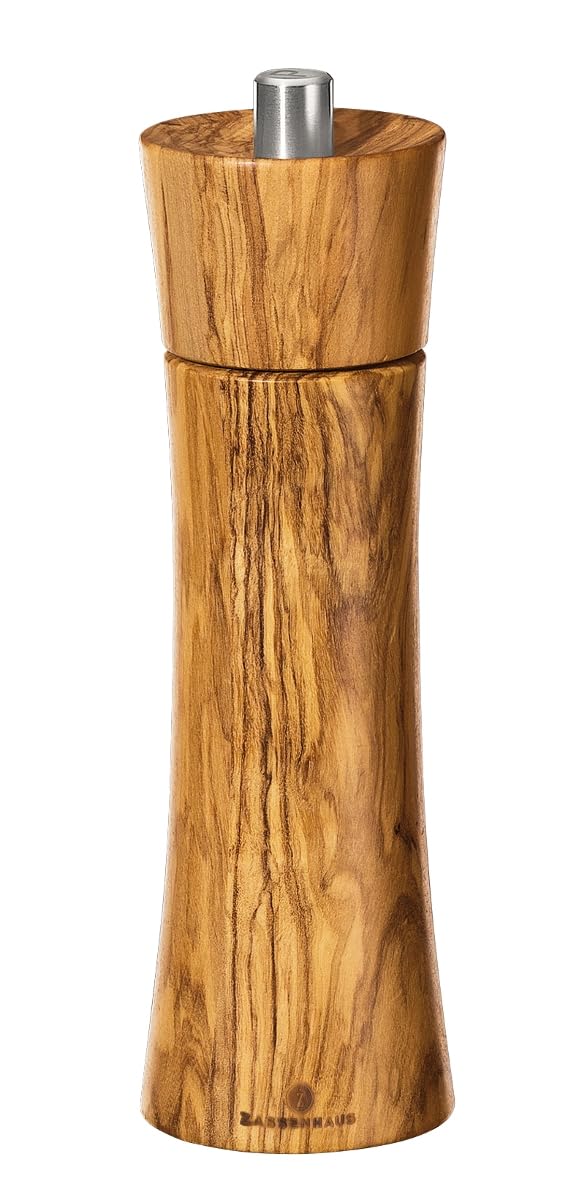 Zassenhaus "Frankfurt" Olive Wood Ceramic Salt Mill, 7-Inch