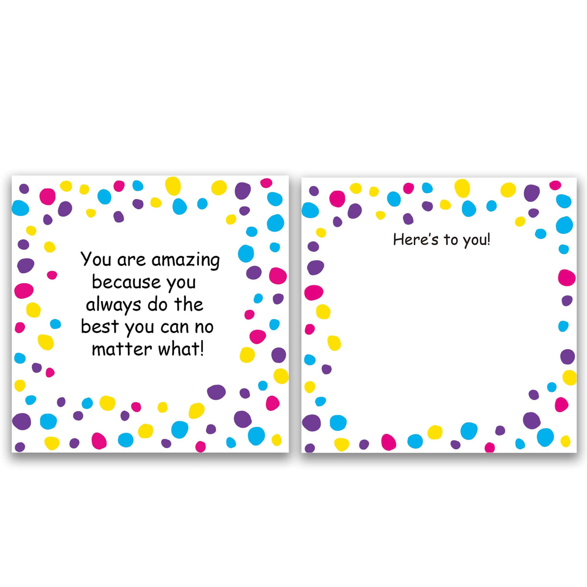 Racrico 70 Inspirational Cards with Envelopes & Stickers – 3.5x3.5 Positive Affirmation Notes in Gift Box – Encouragement, Gratitude, Motivation.