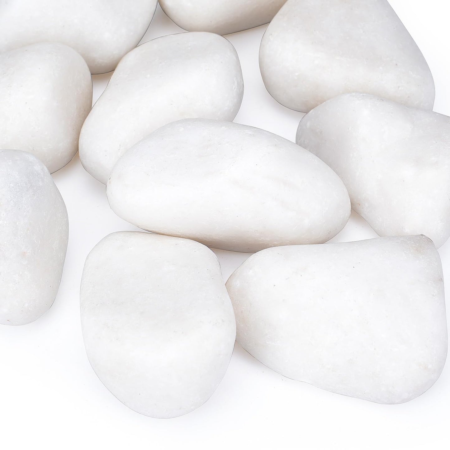 Rahato 20lbs White Rocks for Landscaping, 2-3 inch Decorative Rocks for Plants Indoor, Large Polished River Rocks for Garden, Outdoor Landscaping, Walkways, Yard, Plants Pots, Vases, Crafts