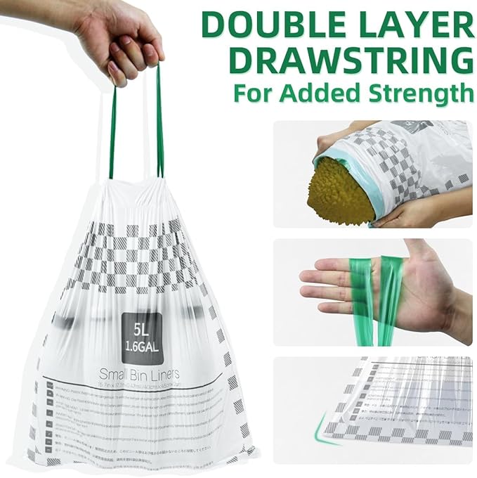 XUXRUS Small 1.6 Gallon Trash Bags