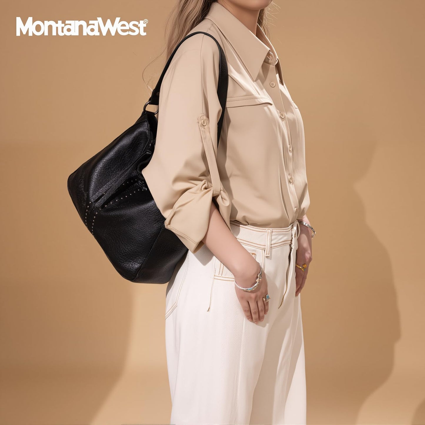 Montana West Hobo Bag for Women Designer Ladies Hobo Bucket Purse Totes Bag Handbags Chic Shoulder Bag,MWC-128-BK