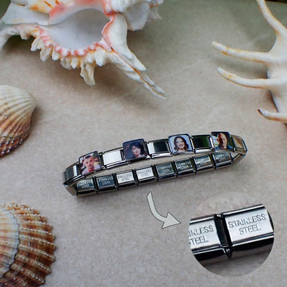 2Burned Personalised Photo Charm For Italian Style 9 mm Bracelets Stainless Steel Custom Image Picture