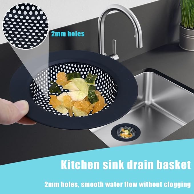 3 Pieces Kitchen Sink Stopper Strainer, 3 in 1 Kitchen Sink Basket Strainer