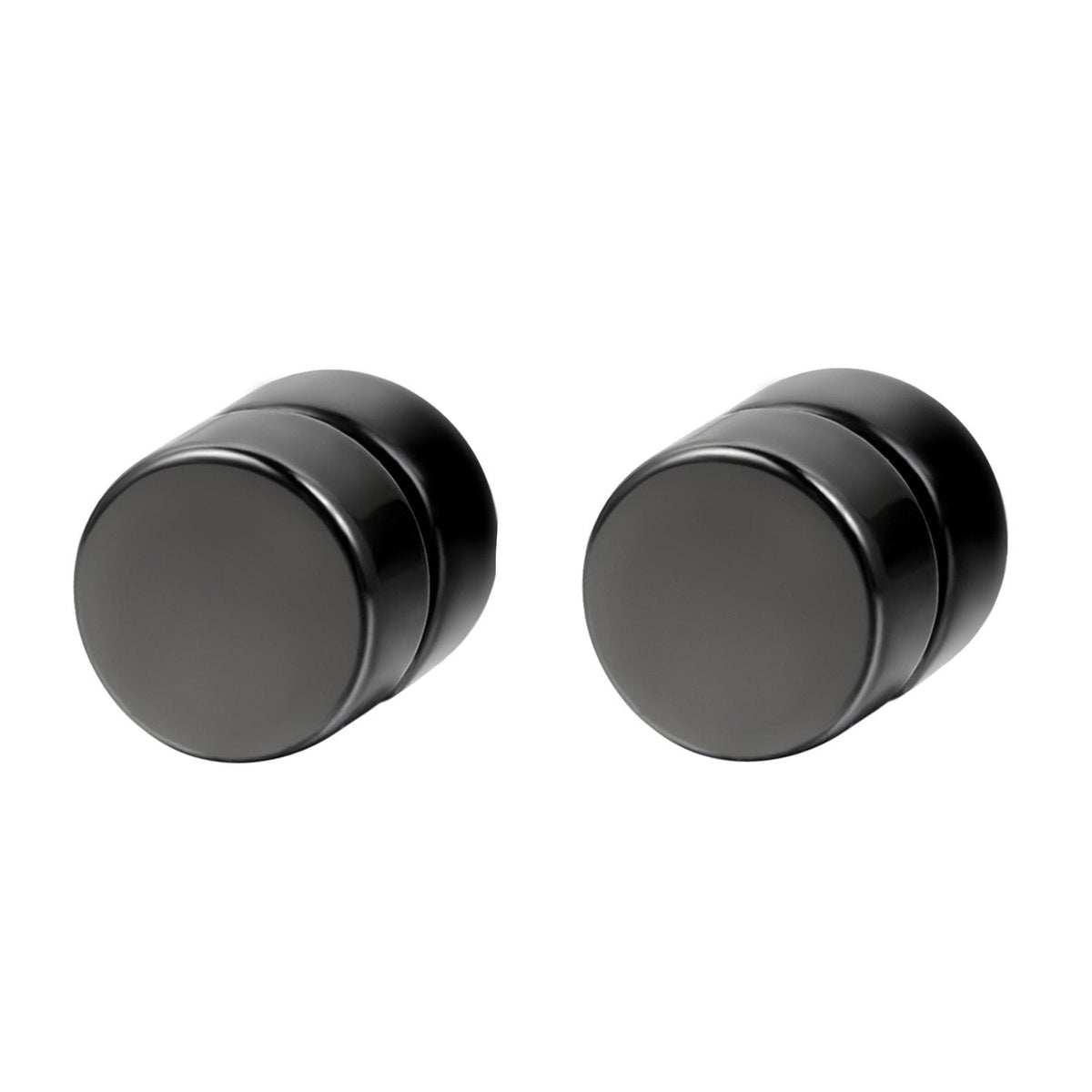 Rofusn Punk 6mm Stainless Steel Black Non-piercing Clip On Fake Cheater Stud Earrings for Men Women