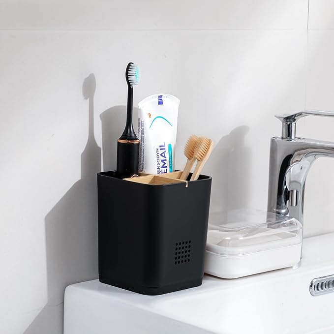 Toothbrush Holders Drainage for Bathrooms, 4 Slots Tooth Brushing Holder