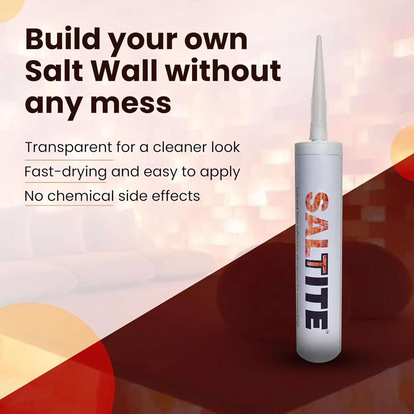 Himalayan Transparent Salt Glue for Salt Bricks and Tiles, Strong Adhesive for Building Pink Salt Walls