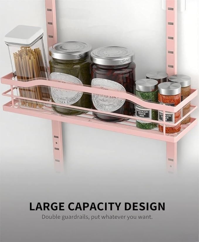 Moforoco Pink 9-Tier Over The Door Pantry Organizer, Pantry Organization and