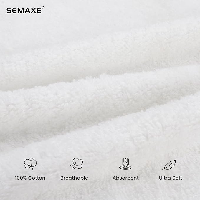 SEMAXE 6-Pack White Hand Towels