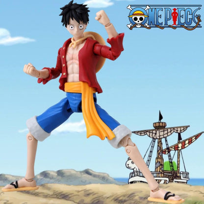 BANDAI Anime Heroes One Piece Figures Monkey D. Luffy Action Figure | 17cm Articulated Luffy Anime Figure With Swappable Hands One Piece Action Figures Pirate Toys Range