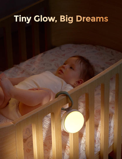 Momcozy Portable Sound Machine with Night Light, White Noise Sound Machine for Baby, 20 Soothing Sounds, Sound Therapy, Long-Lasting Power, Timer, Clips on Stroller, Baby Shower Gifts