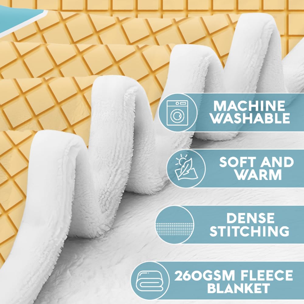 Personalized Baseball Ice Cream Drip Blanket – Custom Name & Number Baseball Throw Blanket, Soft Cozy Sports Blanket, Gift for Kids, Teens & Adults, Bedroom or Couch Décor (Ice Cream Drip Baseball #1)