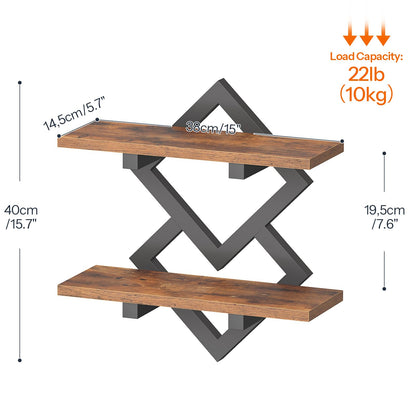 HOOBRO 15" Floating Shelves for Wall and 5 x 7 ft Area Rugs Washable Bundle, for Living Room Bedroom Kitchen, BF14BJP201-GN03AR01