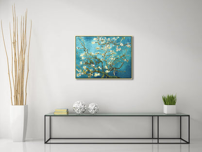 Wieco Art Framed Wall Art Canvas Prints of Almond Blossom by Vincent Van Gogh Paintings Reproduction Abstract Artwork for Wall Decor Golden Frame