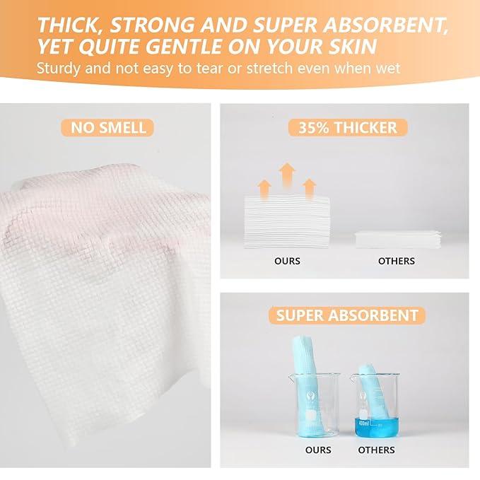 Disposable Face Towel with Bamboo Drawer Storage Box