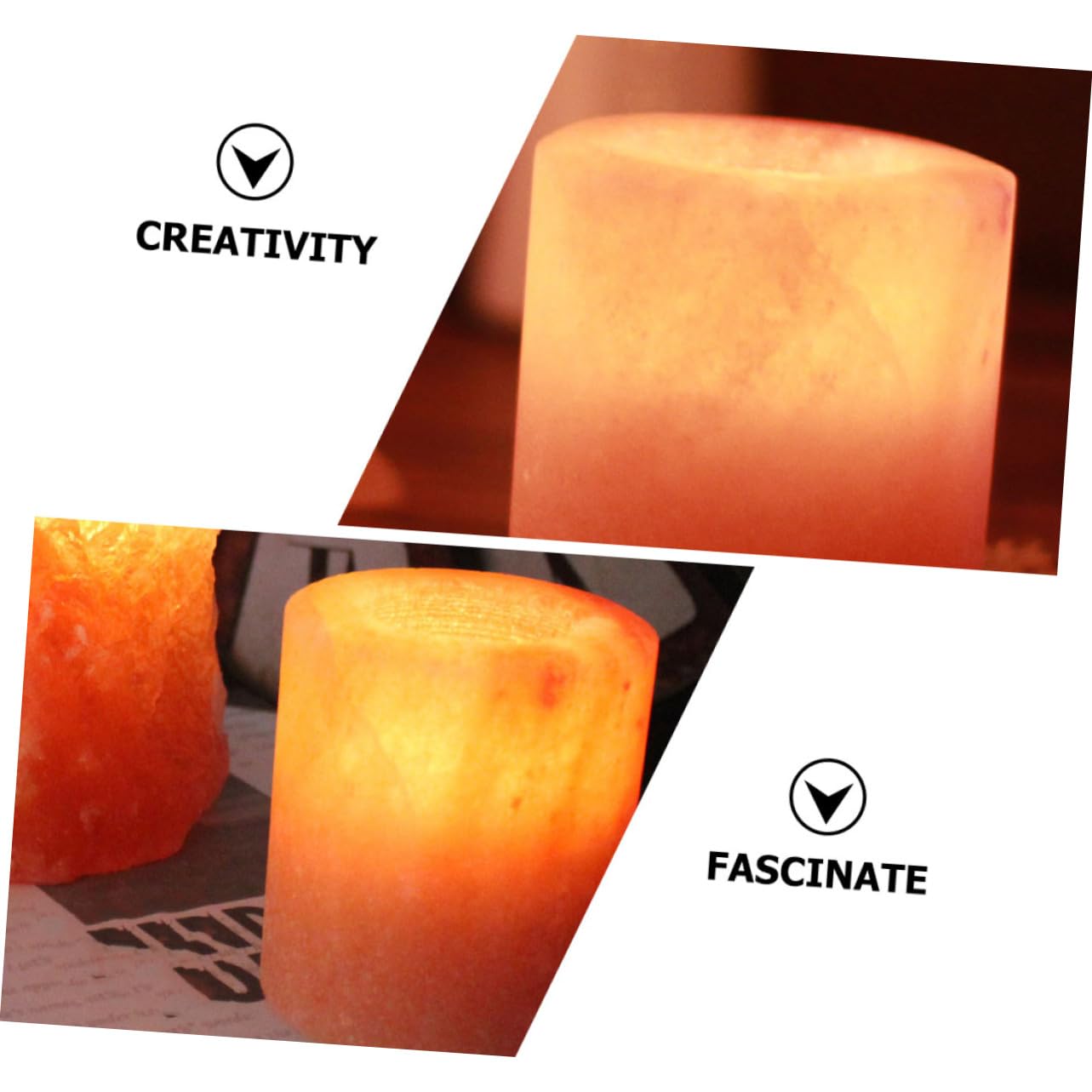 ABOOFAN Modern Himalayan Salt Candlestick Holders Decorative Home Decor for Living Room Garden Patio