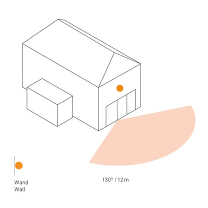 Steinel IS 130-2 black - 130° passive infrared motion detector, max. 12m reach, motion sensor for indoor and outdoor use