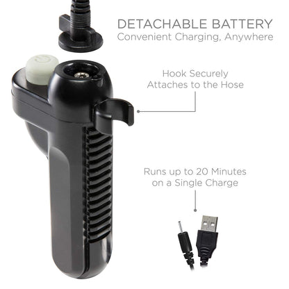 Ivation Portable Camping Shower | Compact Handheld & Hands-Free Rechargeable Outdoor Shower Head & Cleaning System w/ 3.7V Pump, 6-Ft Hose, Bidet Head, Removable Filter, Multiuse Hook & USB Cable