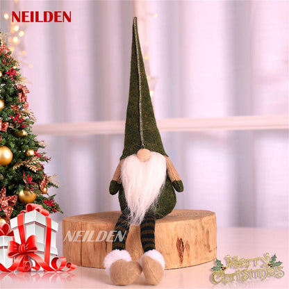 BWFY 3pcs New Christmas Decoration Long Legs Rudolph Doll Christmas Children Gift Hotel mall Window Decoration