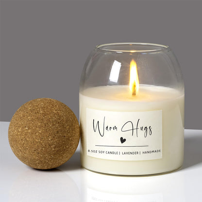 House Warming Gifts New Home，Housewarming New Home Gift Ideas for Women Men Neighbor | Soy Wax, Long-Lasting 60-Hours, Lavender (Warm Hugs)