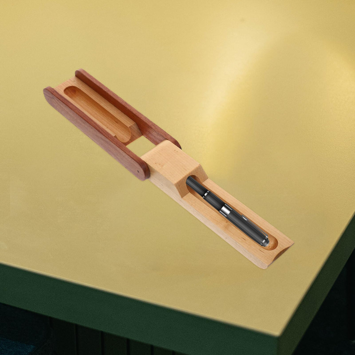 Wooden Pen Case Box Single Fountain Pen Case Empty Pen Box Pen Presentation Display Box Fountain Pen Container for Home Office Dekstop Stationery Supplies