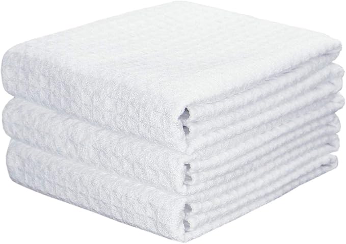 Waffle Weave Kitchen Towels Thick Microfiber Dish Drying Towels Absorbent Tea