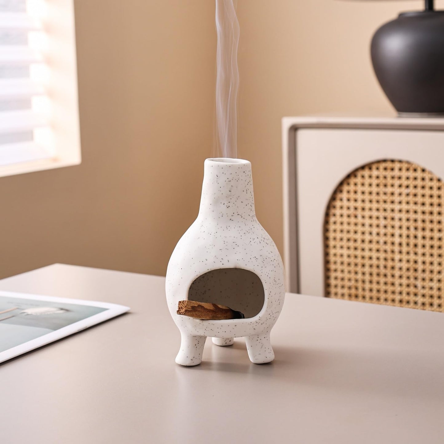 Palo Santo Holder Burner - Mini Chimenea Incense Dish for Meditation Décor - Palo Santo Holder for Burn Palo Santo Sticks,Cones, Birthday Gifts for mom Women