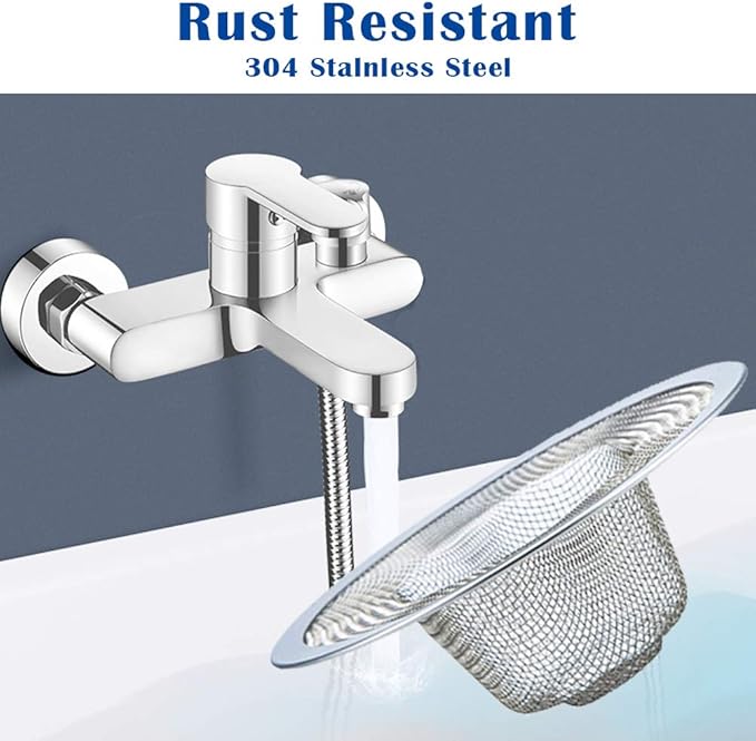 2 Pcs Heavy Duty Stainless Steel Slop Basket Filter Trap, 4.41" Top / 2.44"