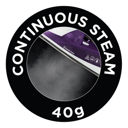 Russell Hobbs Supreme Steam Iron, Powerful Vertical steam Function, Non-Stick Stainless Steel Soleplate, Easy Fill 300ml Water Tank, 110g Steam Shot, 40g Continuous steam, 2m Cord, 2400W, 23060